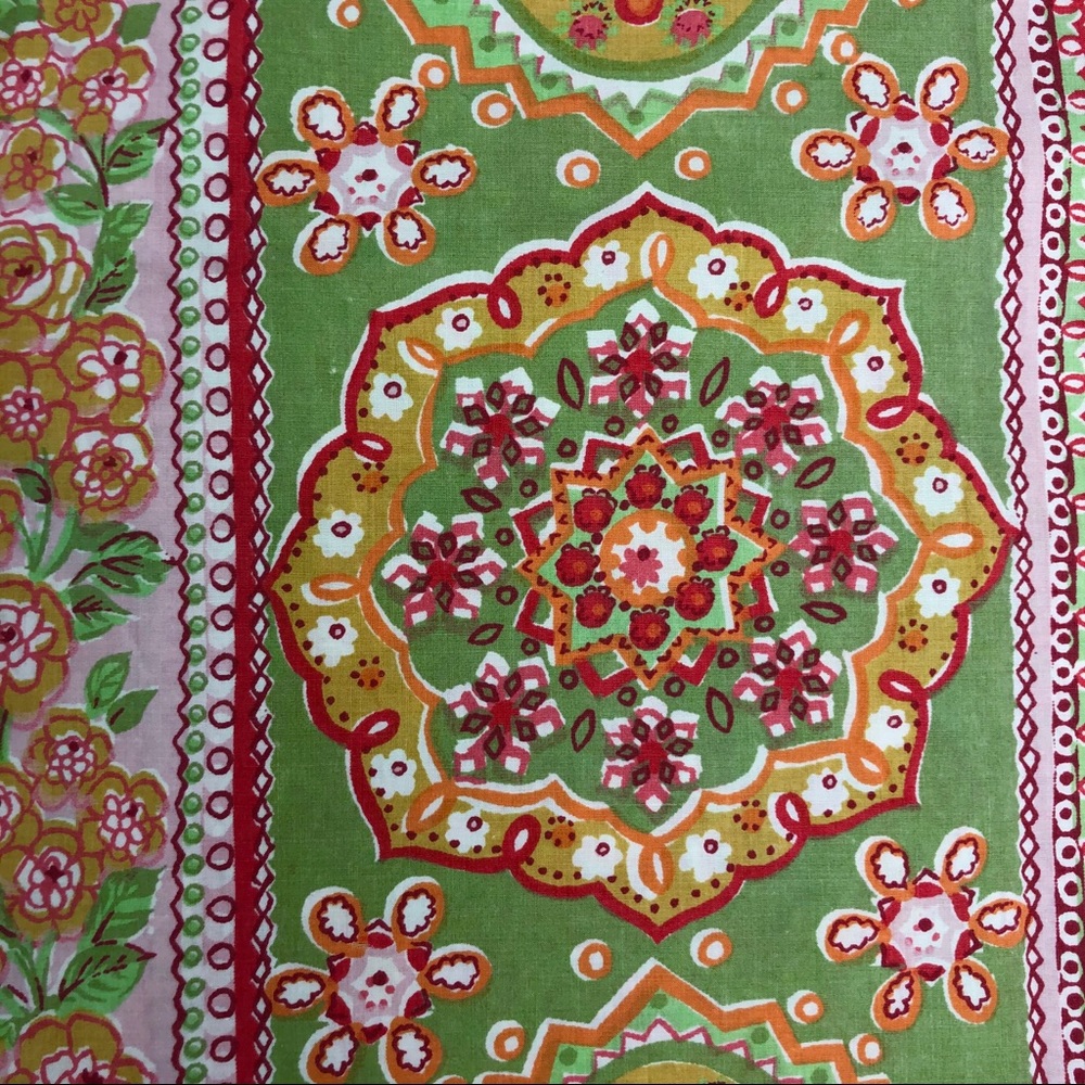 Vintage Full Flat Sheet Pink Floral Mandala Cannon - Picture 3 of 10